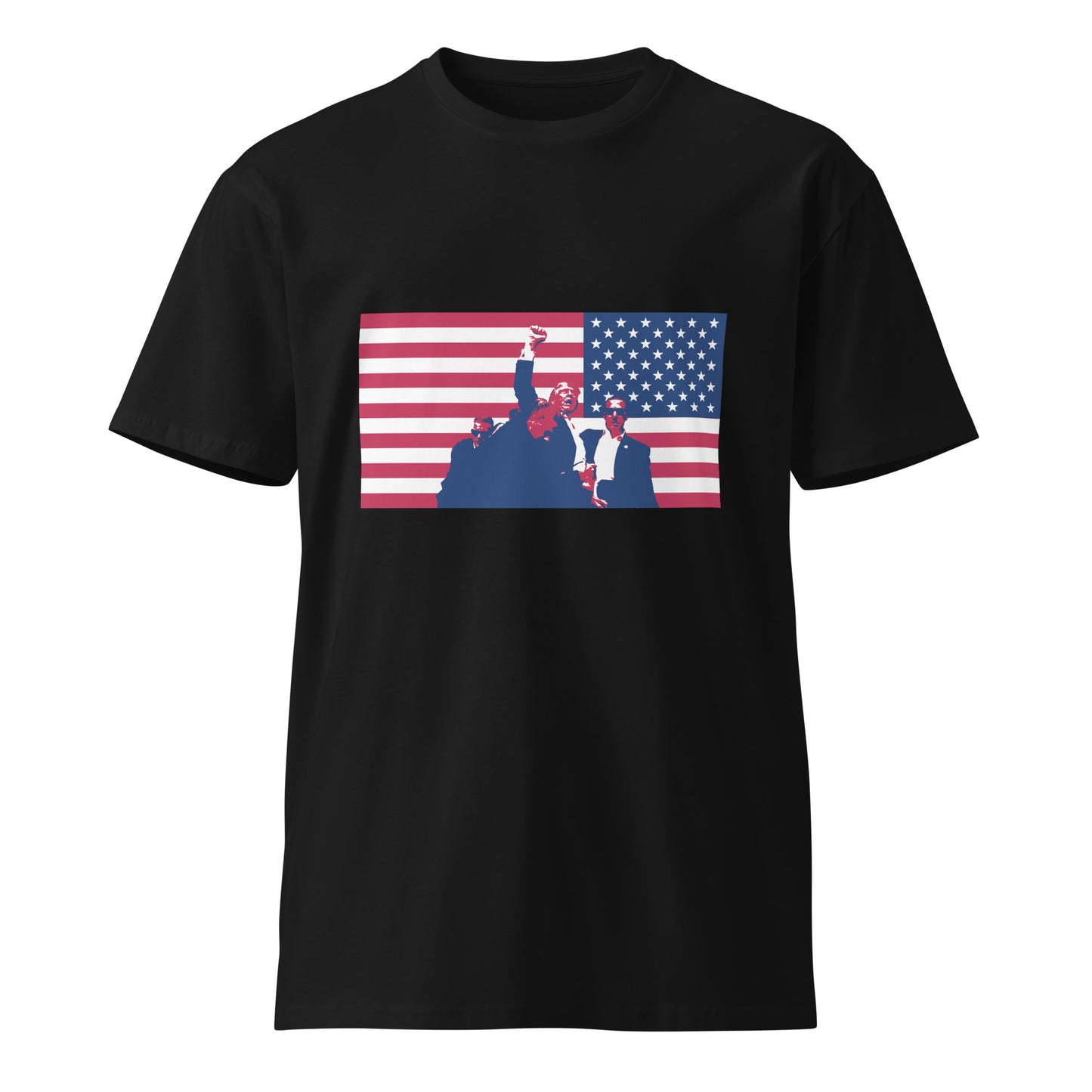 DONALD TRUMP AMERICAN HERO T-SHIRT (RED WHITE AND BLUE ONLY)