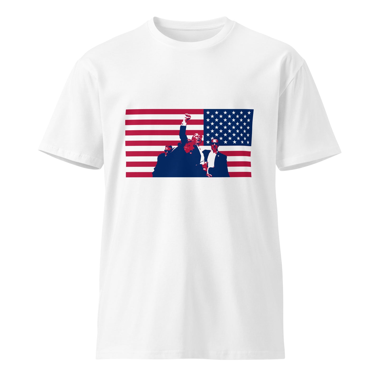 DONALD TRUMP AMERICAN HERO T-SHIRT (RED WHITE AND BLUE ONLY)